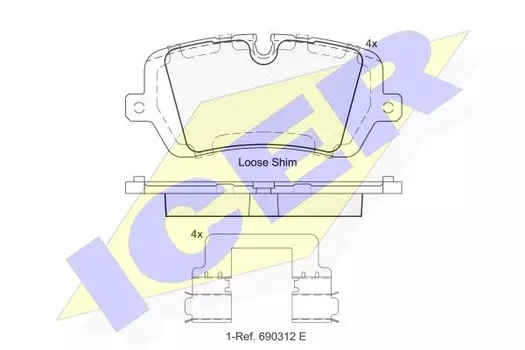 Тормозные колодки дисковые задняя ось ICER 182120