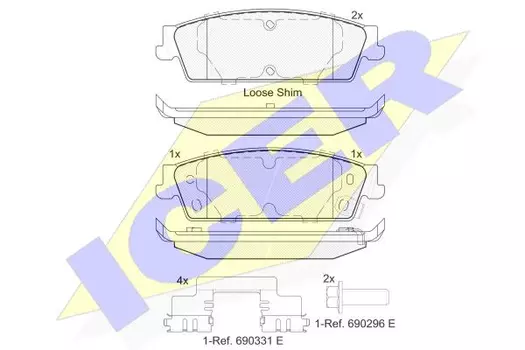 Тормозные колодки дисковые задняя ось ICER 182139