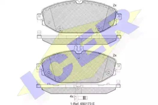Тормозные колодки дисковые передняя ось ICER 182213
