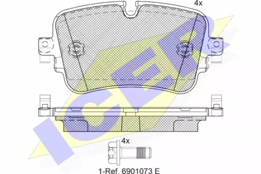 Тормозные колодки дисковые задняя ось ICER 182248