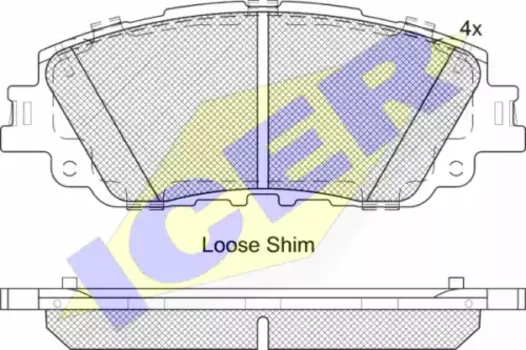 Тормозные колодки дисковые задняя ось ICER 182307