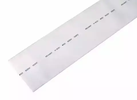 25-0001 Термоусаживаемая трубка REXANT 50,0/25,0 мм, белая, упаковка 10 шт. по 1 м
