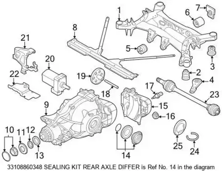 33108860348 К-Т УПЛОТНИТЕЛЕЙ РЕДУКТОРА ЗАДНЕГО МОСТА BMW