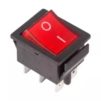 36-2350-1 выкл клавишный 250V 15А (6с) ON-ON красн свет (RWB-506, SC-767)инд уп 1 шт REXANT