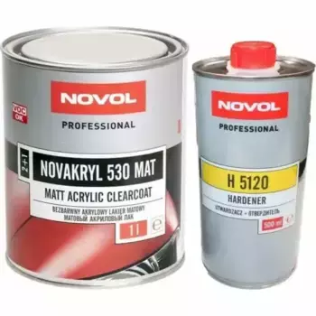 38335 NOVOL NOVAKRYL 530 MS Лак акриловый матовый 2K 2:1 1л (Отвердитель отд
