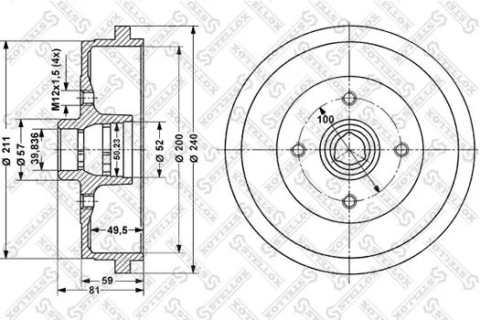 Тормозной барабан STELLOX 6025-4709-SX