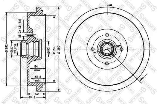 Тормозной барабан STELLOX 6025-4719-SX