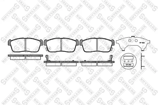 Тормозные колодки дисковые передняя ось STELLOX 735 002B-SX