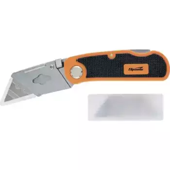 78981 Нож, складной, пластиковая двухкомп рукоятка, сменное трапециевидное лезвие, 5 лезв.// Sparta