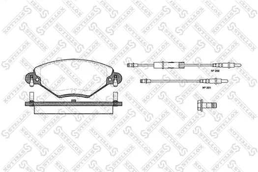 Тормозные колодки дисковые передняя ось STELLOX 839 004B-SX