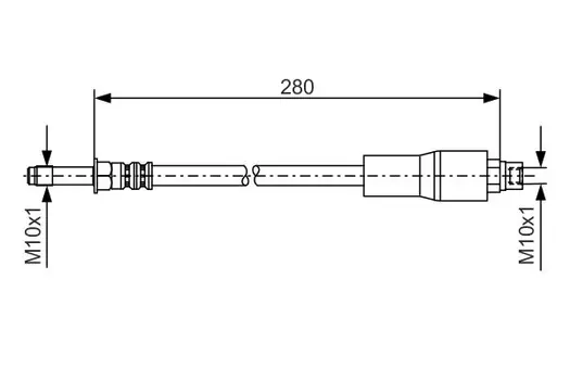 851516=12.21119=21118F=IM23558 [34301165190] !шланг торм. зад.\ BMW E39 all 96> L=280 1 987 476 173 BOSCH