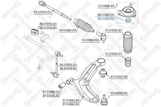 851 1603=OE [5461225000] !подшипник опоры аморт.\ Hyundai Getz 04> 26-51003-SX STELLOX