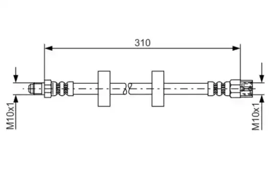 854706=IM23272 !шланг торм. пер.\ Audi 80-100, VW Golf/Passat 1.0-2.2 80> L=310 1 987 476 217 BOSCH