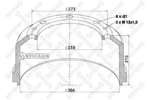 Тормозной барабан STELLOX 85-00007-SX