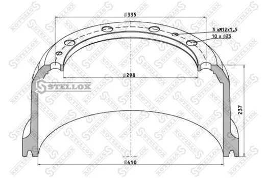 Тормозной барабан STELLOX 85-00022-SX
