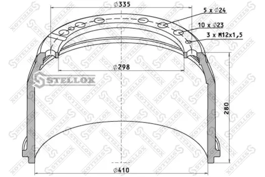 Тормозной барабан STELLOX 85-00030-SX