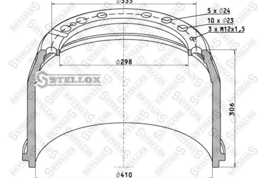 Тормозной барабан STELLOX 85-00031-SX