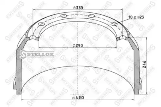 Тормозной барабан STELLOX 85-00040-SX