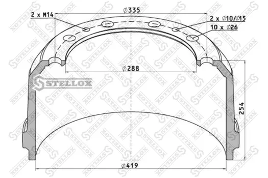 Тормозной барабан STELLOX 85-00080-SX