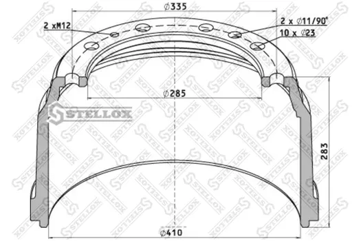 Тормозной барабан STELLOX 85-00111-SX