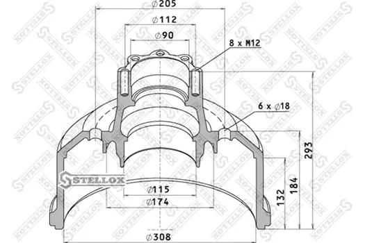 Тормозной барабан STELLOX 85-00163-SX