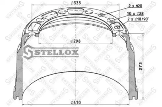 Тормозной барабан STELLOX 85-00175-SX