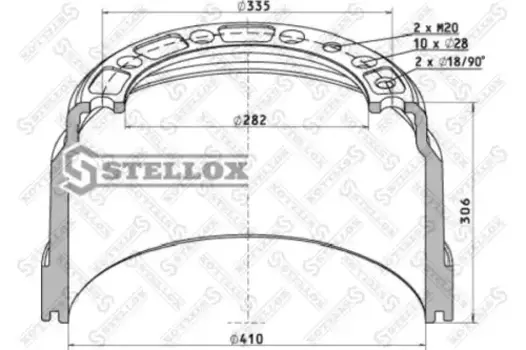 Тормозной барабан STELLOX 85-00176-SX