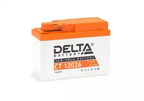 Аккумулятор DELTA BATTERY CT 12026 2.5 Ач 45 А 114x49x86 мм 4 (-+) боковая прямая
