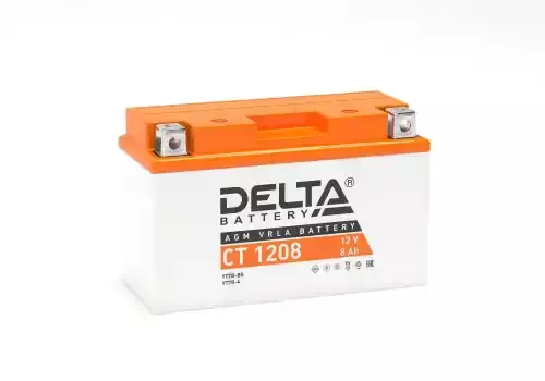 Аккумулятор DELTA BATTERY CT 1208 8 Ач 110 А 150x66x94 мм 1 (+-) прямая