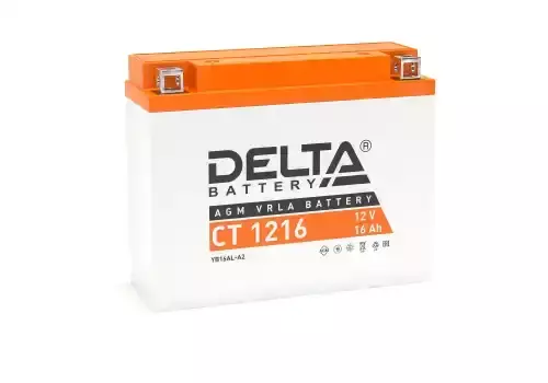 Аккумулятор DELTA BATTERY CT 1216 16 Ач 200 А 205x70x162 мм 0 (-+) обратная