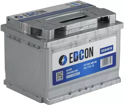 Аккумулятор EDCON DC63640R1M 63 Ач 640 А 242x175x175 мм 0 (-+) обратная