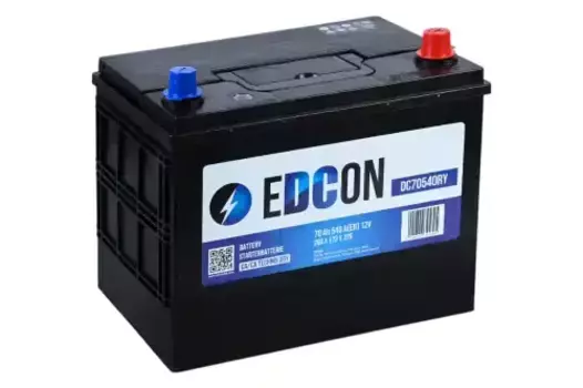 Аккумулятор EDCON DC70540RY 70 Ач 540 А 260x173x225 мм 0 (-+) обратная
