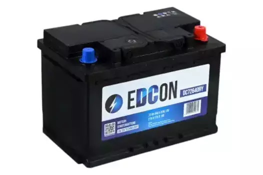 Аккумулятор EDCON DC72640RY 72 Ач 640 А 278x175x190 мм 0 (-+) обратная