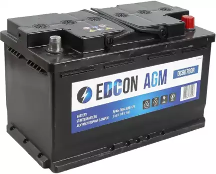 Аккумулятор EDCON DC80760R 80 Ач 760 А 315x175x190 мм 0 (-+) обратная