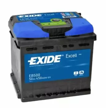 Аккумулятор EXIDE EB500 50 Ач 450 А 207x175x190 мм 0 (-+) обратная