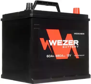 Аккумулятор WEZER WEZ60480R 60 Ач 480 А 230x179x225 мм 0 (-+) обратная
