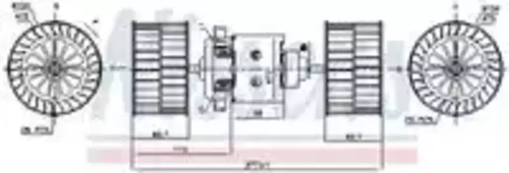 электродвигатель отопителя! с крыльчатками 24V 104W 2-х лопастной\Volvo FL, MAN M/F 90 87189 NISSENS