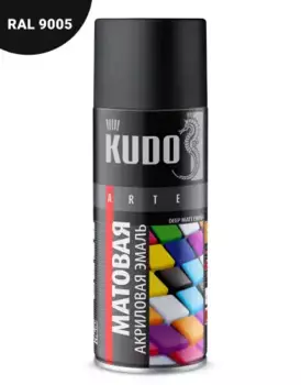 эмаль! универсальная акриловая RAL 9005 чёрная матовая 520мл\ KUA9005M KUDO