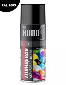 эмаль! универсальная акриловая RAL 9005 чёрная высокоглянцевая 520мл\ KUA9005 KUDO