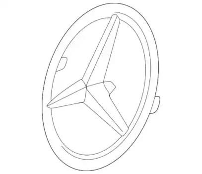 эмблема решетки радиатора!\ MB W203/ C215/ A209/ C219 215 888 01 86