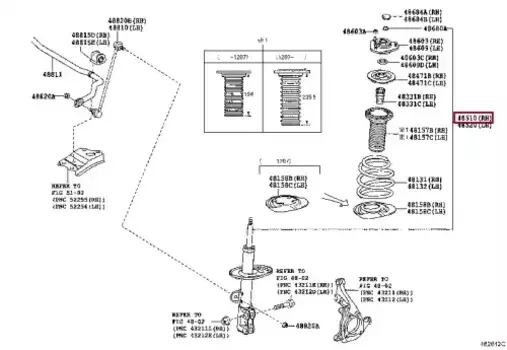 аморт.пер.п.!\Toyota Auris 07> RHD 4851080698 TOYOTA / LEXUS