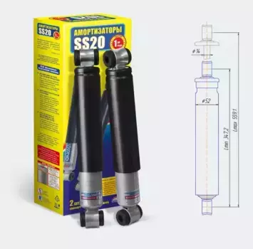 АМОРТИЗАТОР ДЛЯ А/М УАЗ 3163,31519 ХАНТЕР ЗАД. (МАСЛЯНЫЙ) SS20 КОМФОРТ (К-КТ 2ШТ) (20186) SS20186