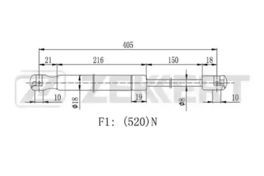 Амортизатор (упор) багажника ZEKKERT GF2314
