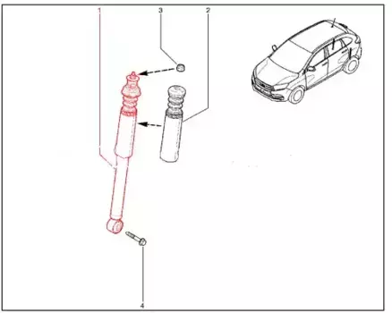 амортизатор задний!\ Lada X-RAY 8450021184