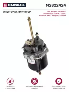 энергоаккумулятор !комб. с вилкой T24/24 I=64 L=200 M16x1.5 9.0bar \DAF M2822424 MARSHALL