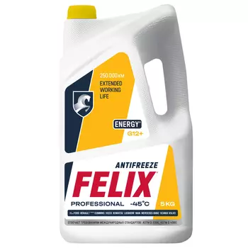 Антифриз FELIX 430206027 желтый концентрат G12+ 5 л 5 кг