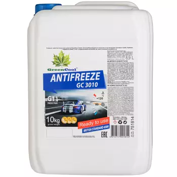 Антифриз GREENCOOL 751814 синий готовый G11 10 л 10 кг