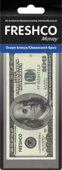 ароматизатор подвесной! пластина FRESHCO 100$ Океанский бриз\