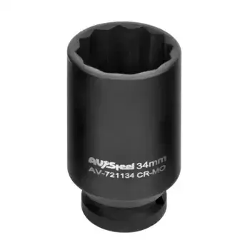 AV-721134 Головка 34мм 12 гранная ударная 'AV Steel' высокая