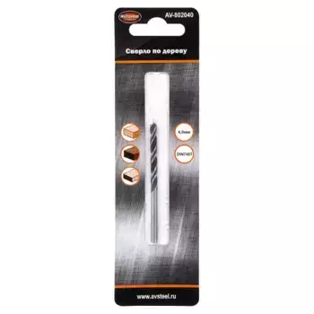 AV-802040 Сверло по дереву 4,0мм 'AV Steel'